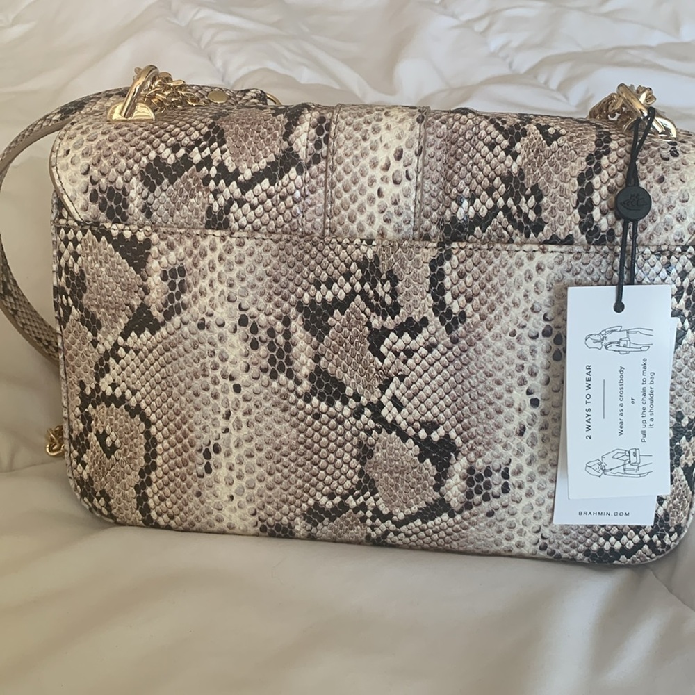 Brahmin Rosalie Beige Sandcastle Genuine Leather Crossbody - Picture 8 of 8